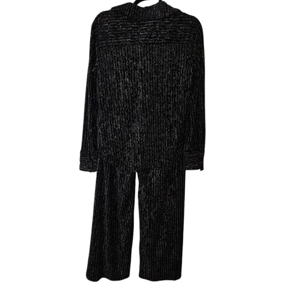 House of Harlow 1960 Velvet Metallic Striped Top and Bottom Set Sz M - Picture 6 of 11